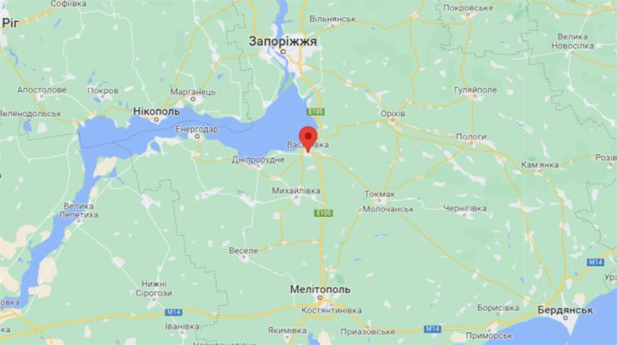 Василівка Запорізької області на карті