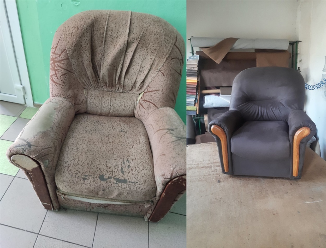 Вигляд крісла до ремонту і після